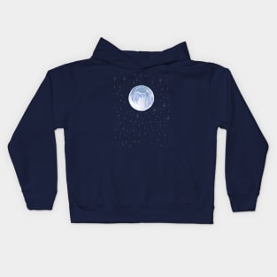 Full Moon Twinkling Stars Kids Hoodie